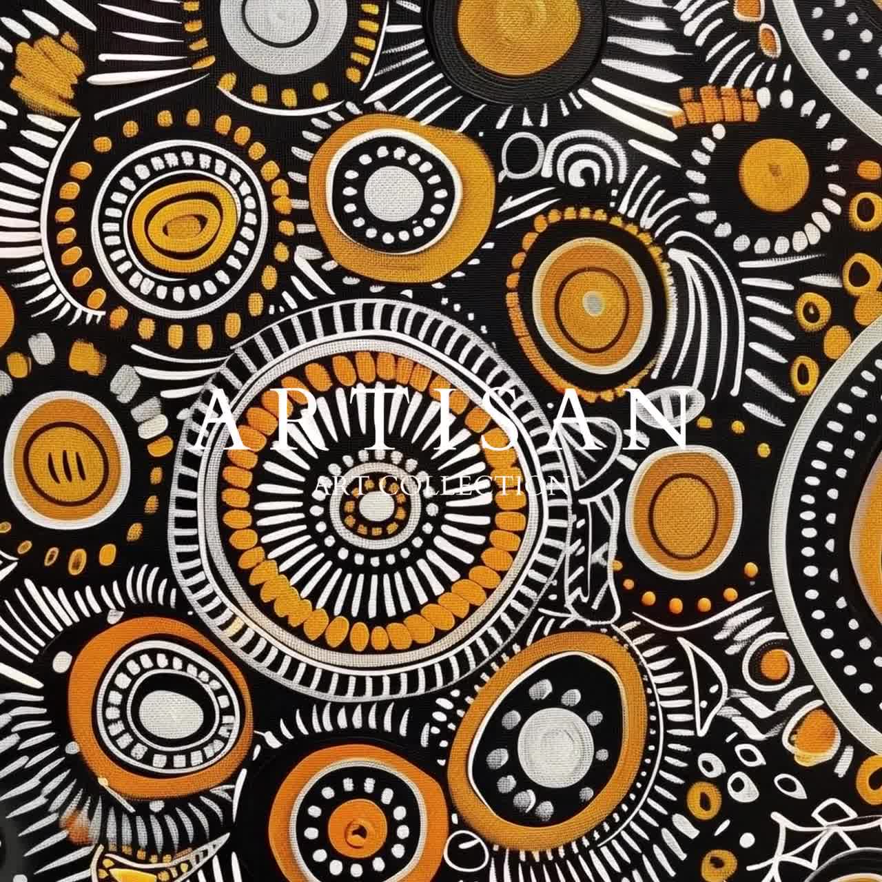 アボリジニのドットアートプリント、抽象芸術、抽象絵画、トレンディで