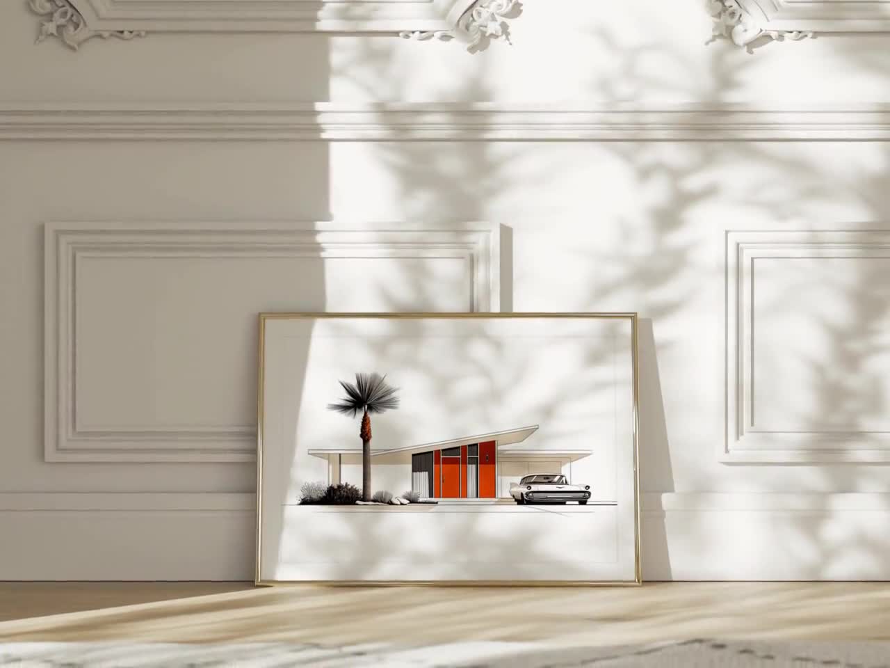 Mid Century Minimalist Architectural Wall Art | Modern House Mid Century Minimalist Architectural Wall Art | Modern House