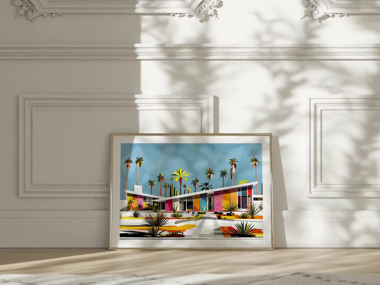 Mid Century Modern Palm Springs House Architecture Art Print