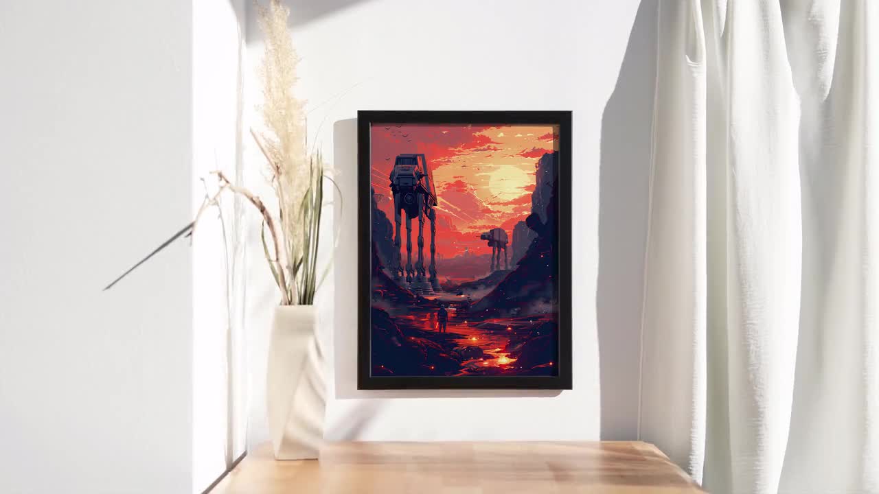 Star Wars Style Poster, Sci-fi Battlefront Gaming Print