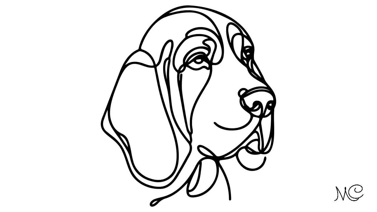 Bloodhound Dog Line Art SVG & PNG Bundle (commercial Use) - Etsy