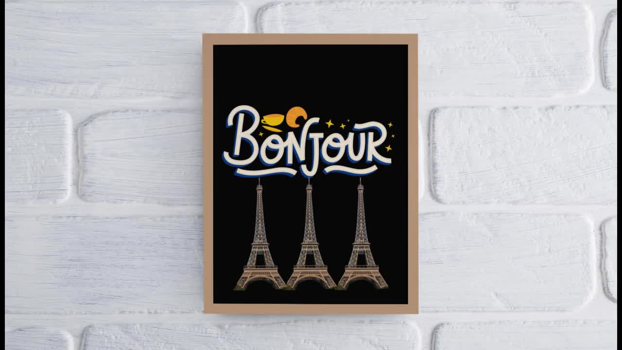 Bonjour Art Print, French Greeting Printable Wall Art - Etsy