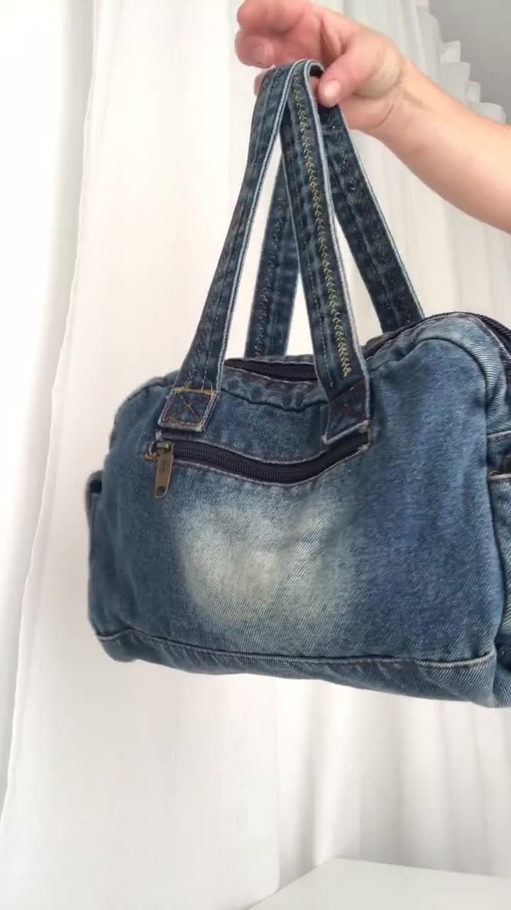 DIESEL Vintage Denim Handbag Multipocket Distressed Utility Jean