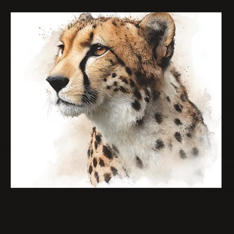 水彩画のチーター クリップアート: 61 x PNG アフリカ野生動物イラスト