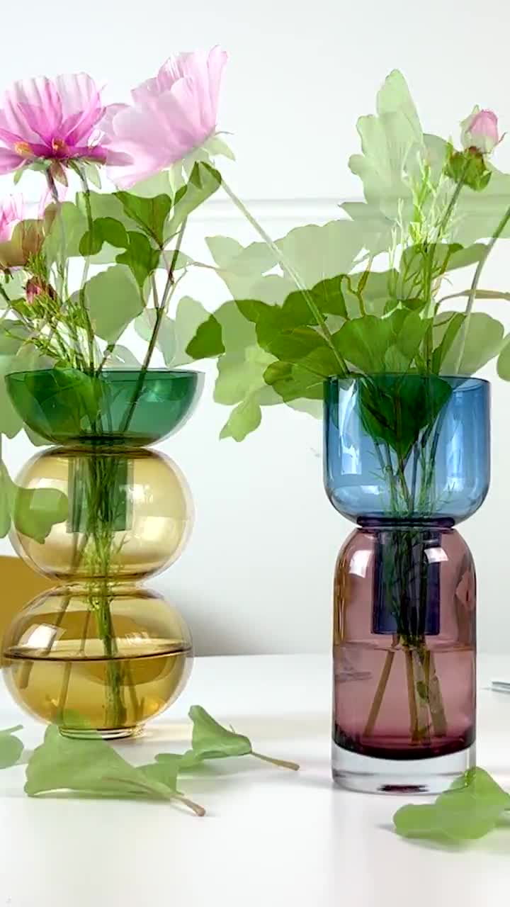 Cloudnola Fusion Vase Set: Reversible Glass Vase & Candle Holder