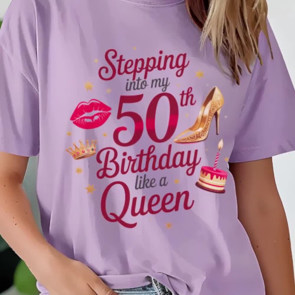 50th Birthday Queen T-shirt, Birthday Celebration Shirt, Gift for