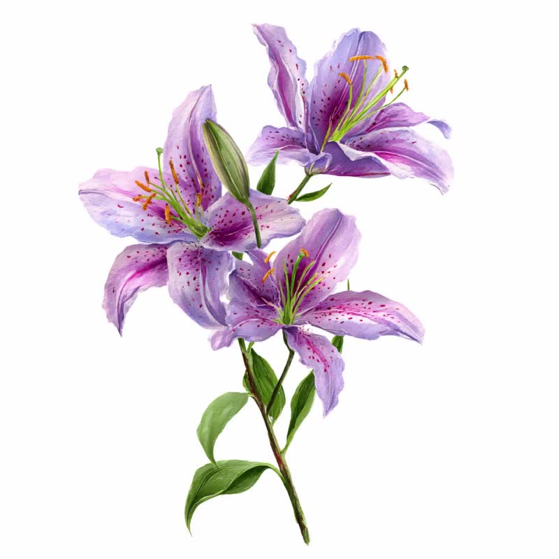 水彩画風ユリのクリップアート：花柄PNG画像15点 - Etsy 日本