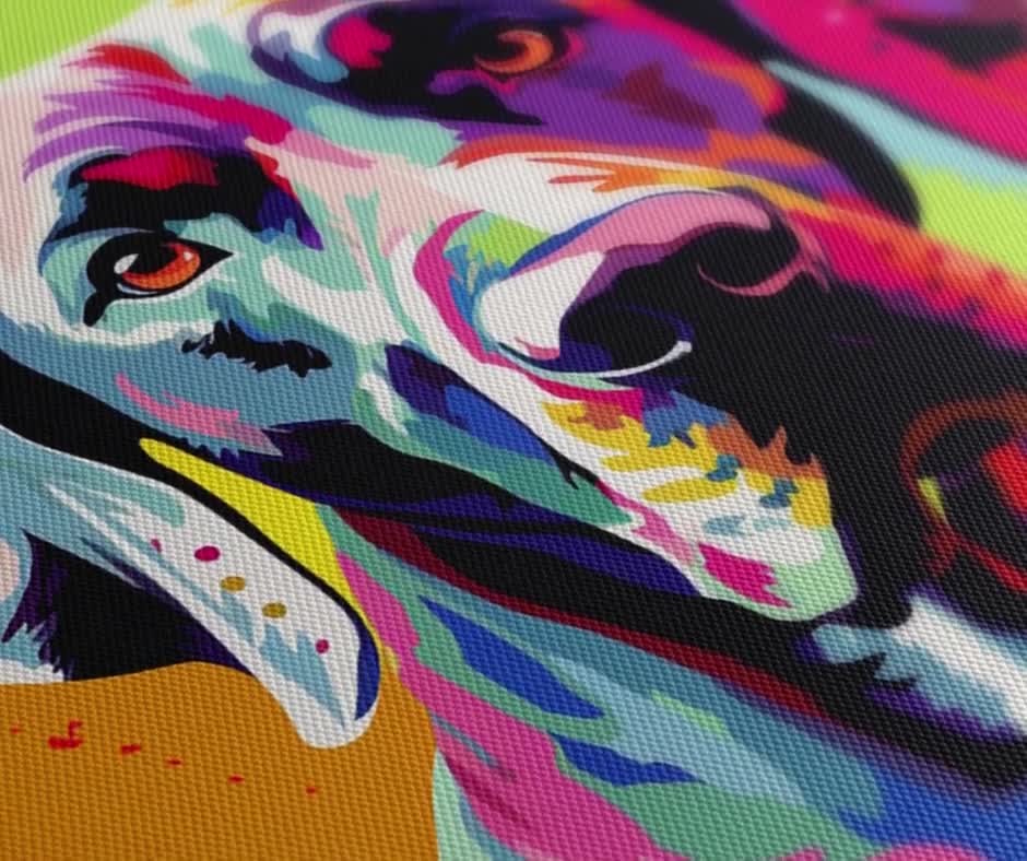 Boxer Dog Pop Art Canvas Print, Vibrant Wall Decor, Handmade Art