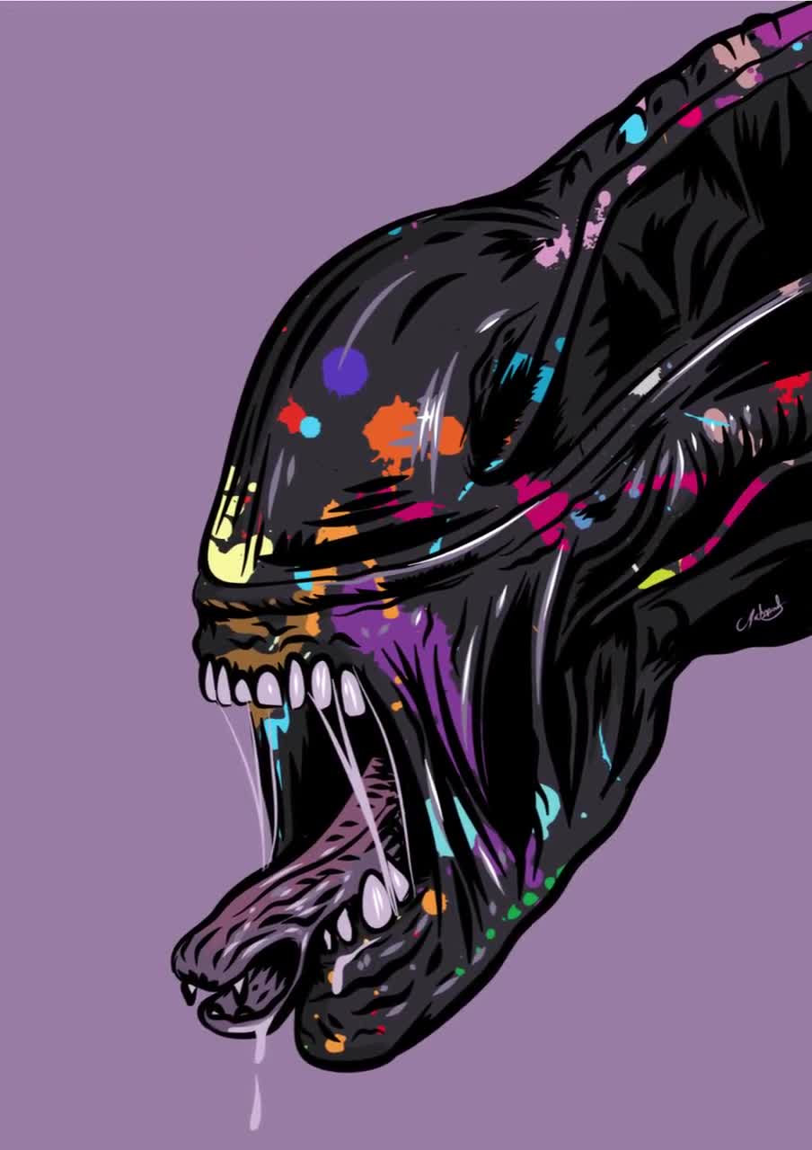 Alien Inspired Pop Art Sci-fi Poster Print - Etsy