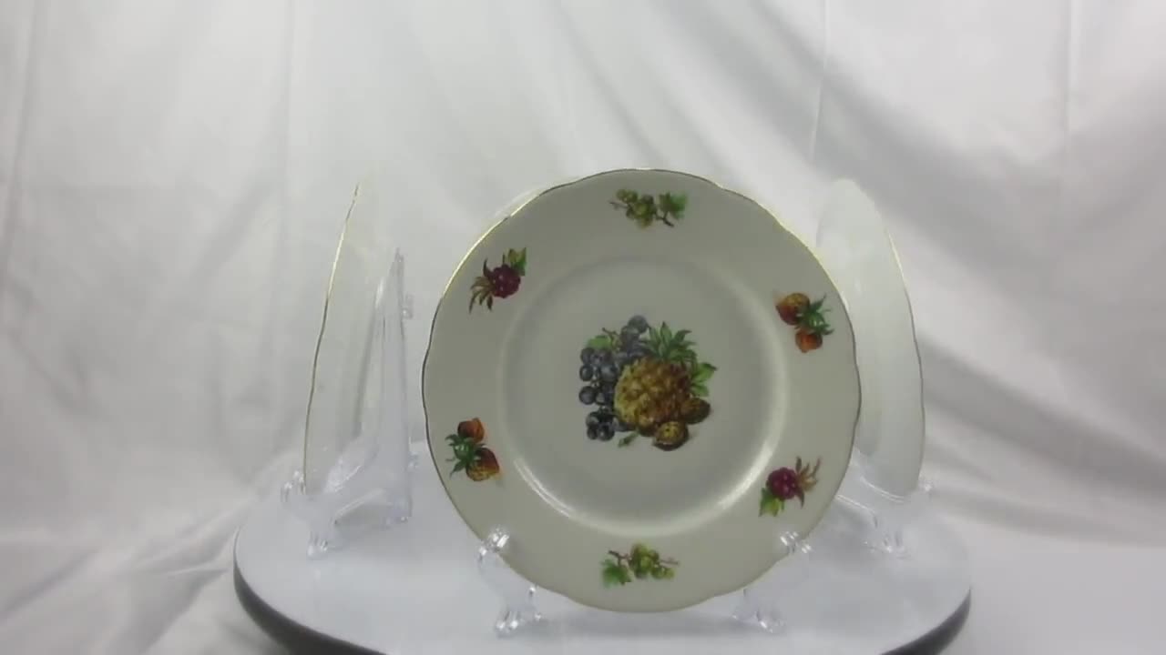 Vintage Czechoslovakia MZ Pottery Porcelain Fruit Motif Side
