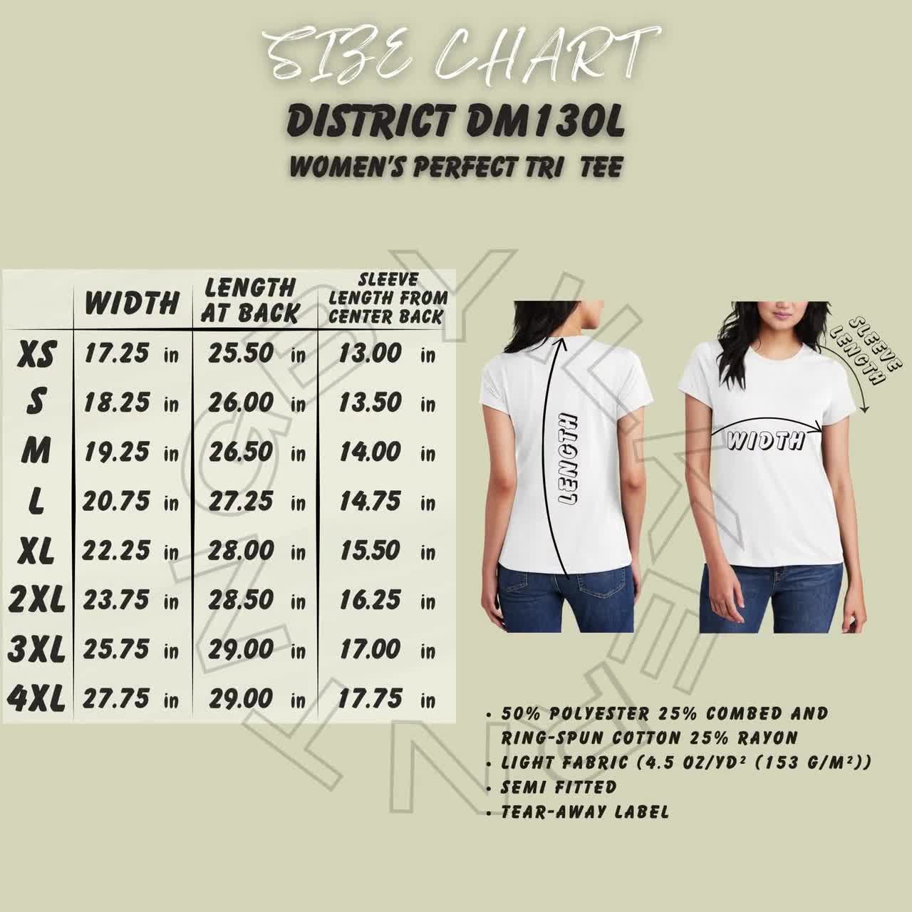 District DM130L Size Chart | Size Chart for Women's Perfect Tri