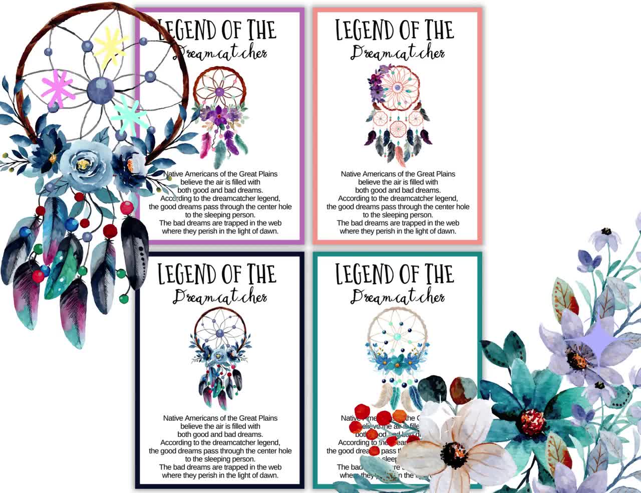 The Legend of the Dreamcatcher Cards, Printable Dream Catcher