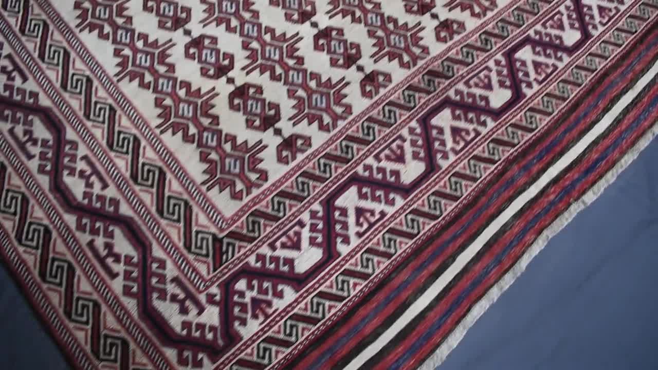 7 x 10フィートのキリムラグ、アフガニスタン手作りウールラグ