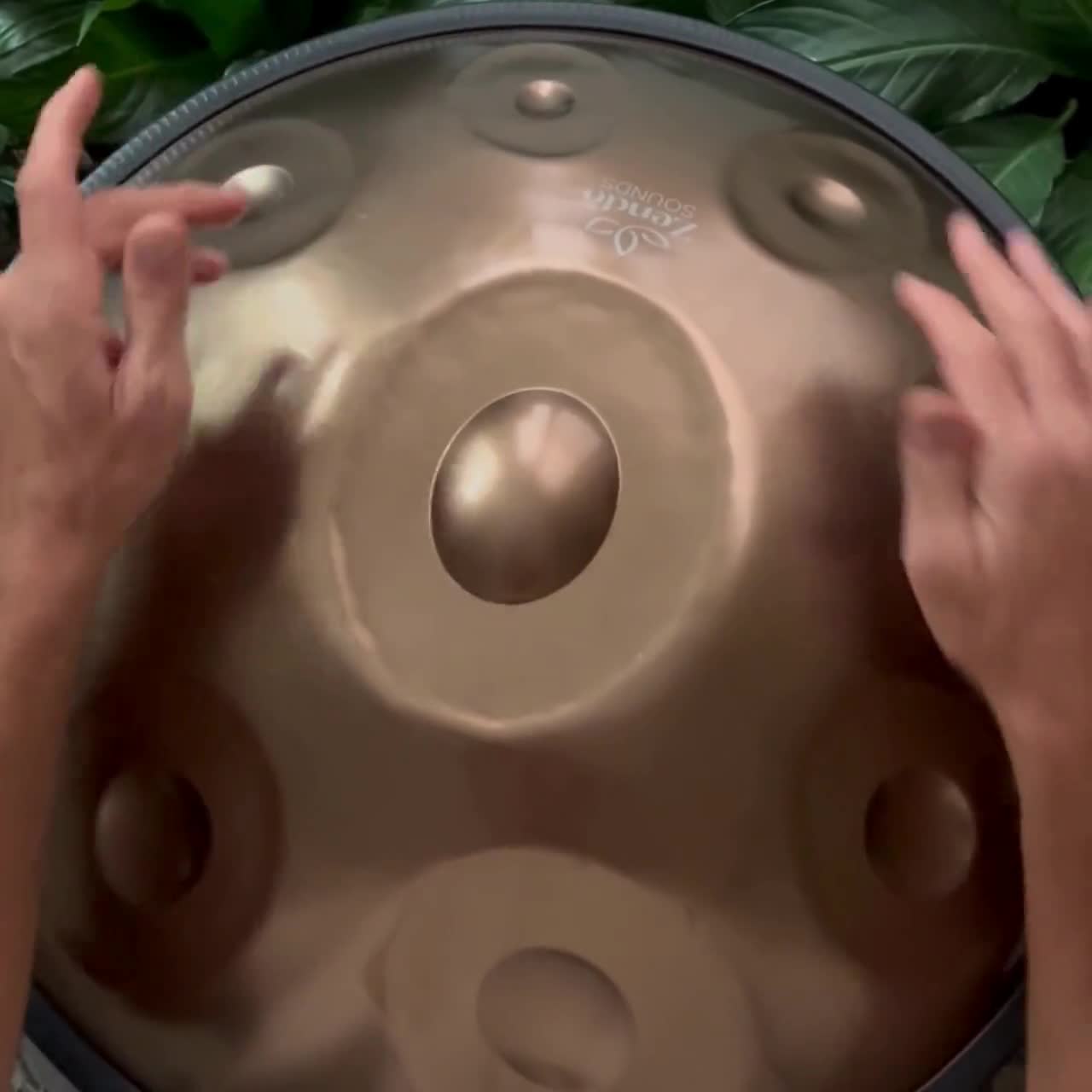 D Kurd Handpan 432 Hz 9 Note, D Minor Handpan in Gold Stainless