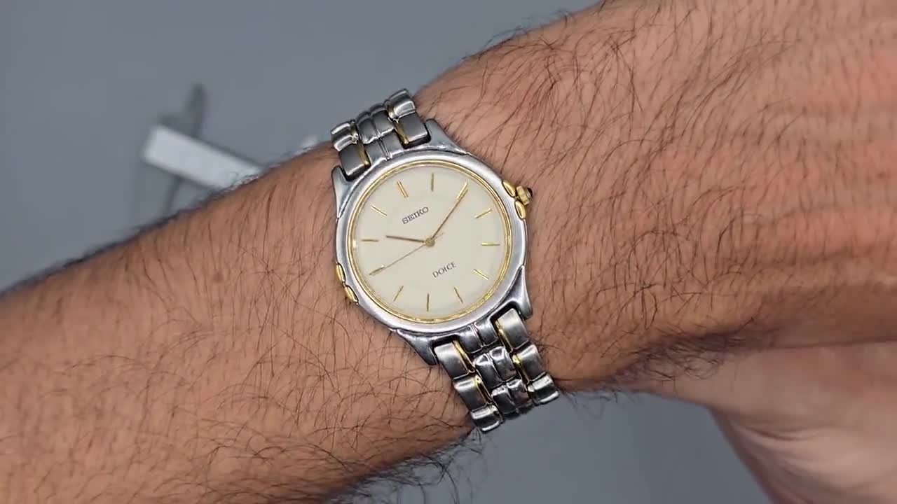 ヴィンテージ 1999年製 セイコー ドルチェ 8J41-6140 ツートン