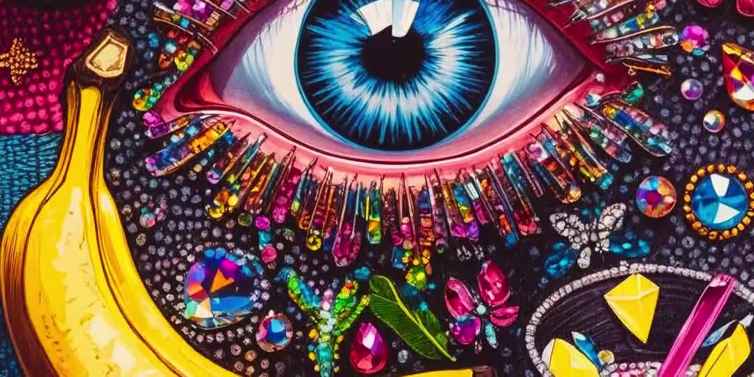 Psychedelic Eye Wall Art : Colorful Pop Art Print , Jewel