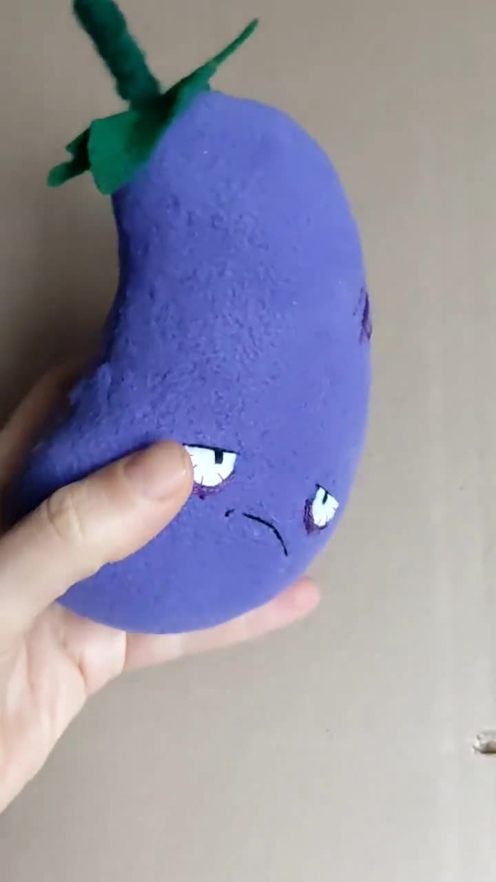 Sad Eggplant Plush Toy | Funny Food Therapy Session | Handmade