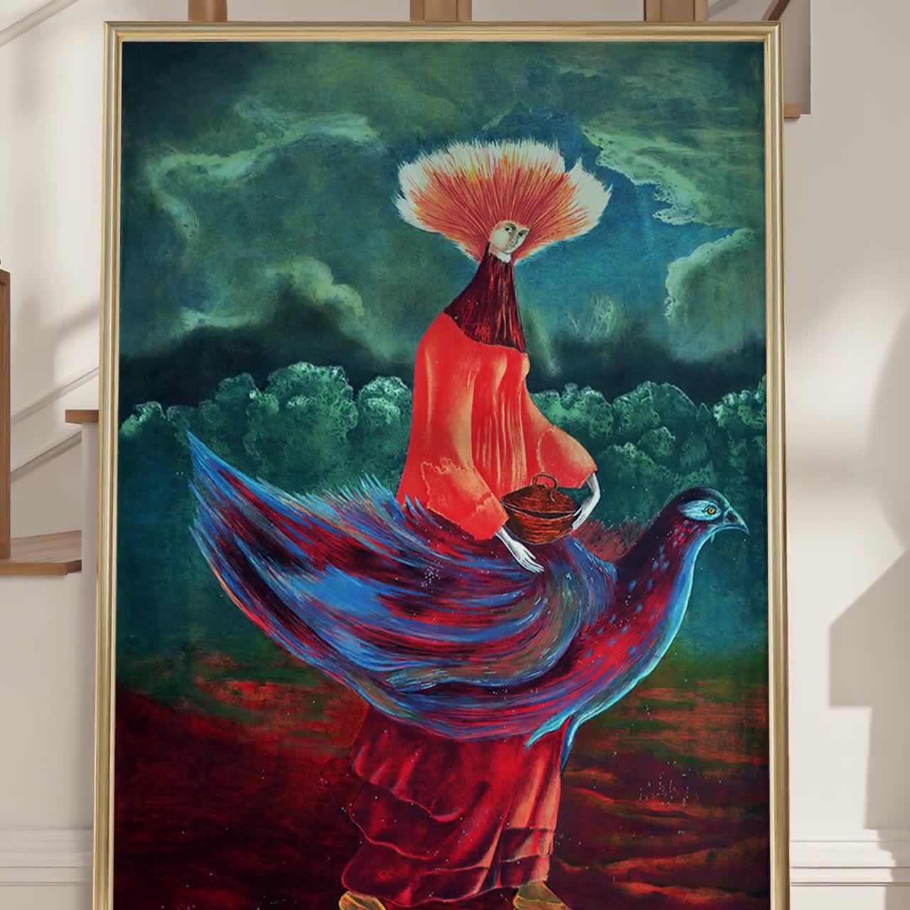 Leonora Carrington Print: Surrealist Woman Portrait, Feminine