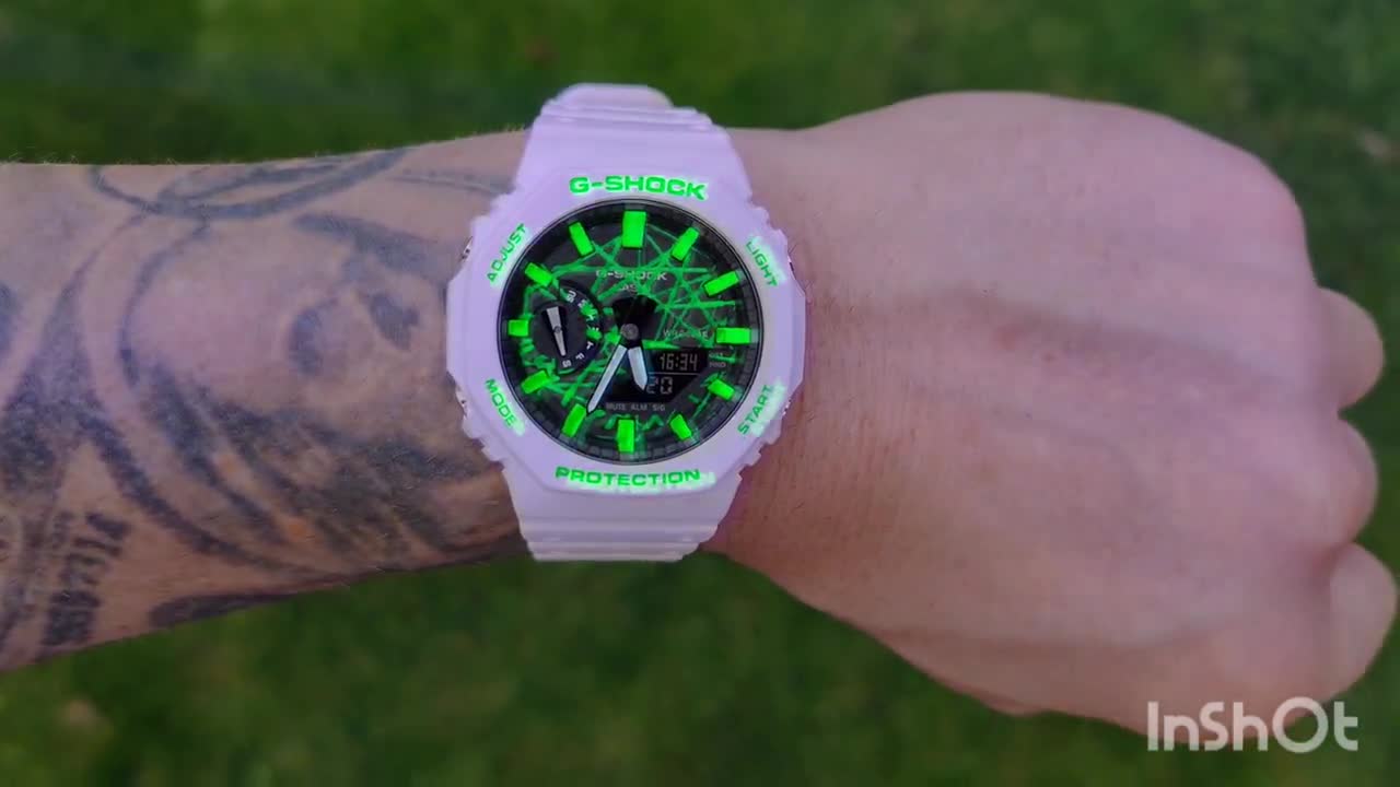 Limited to 15 | Hand-painted Casioak Neon Green Chaos | GA-2100 - Etsy