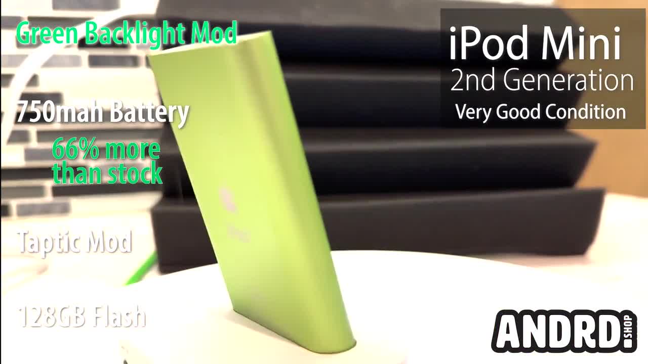 改造iPod Mini第2世代：128GBフラッシュ、グリーンバックライト