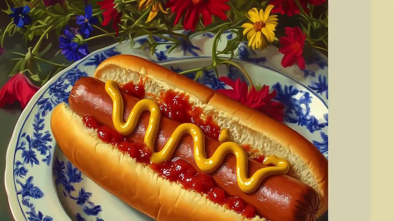 Hot Dog | Fun Food Wall Art Quirky Kitchen Decor Funny Still Life