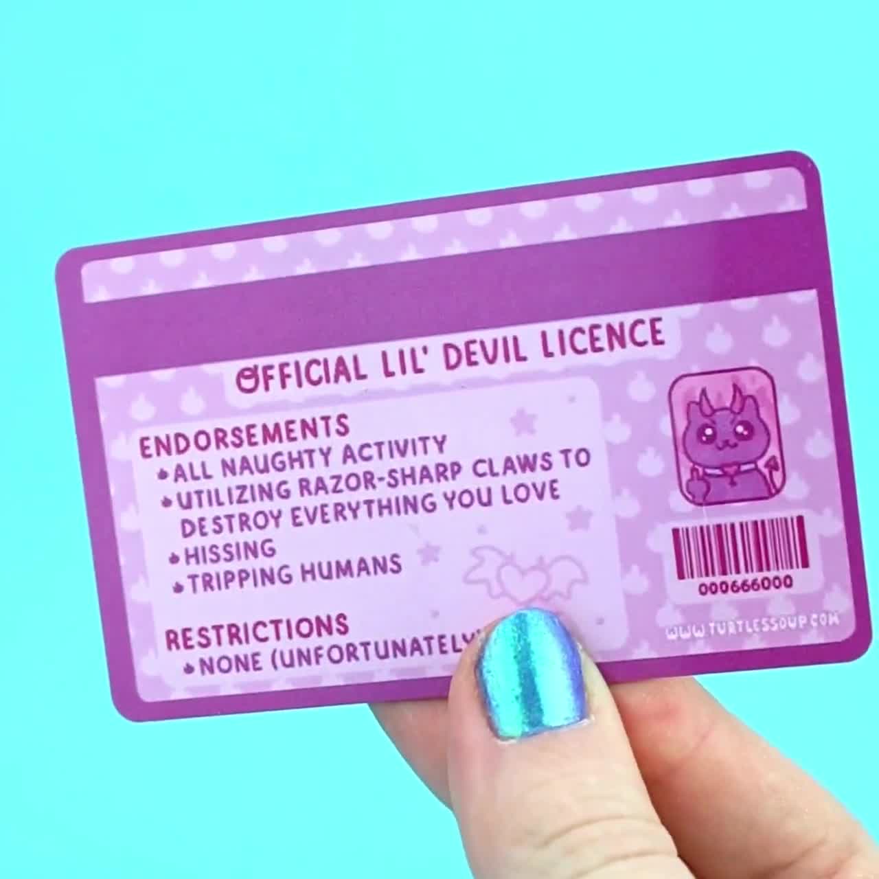 Lil' Devil Kitty Parody ID Card: Funny Cat New Driver Gift - Etsy