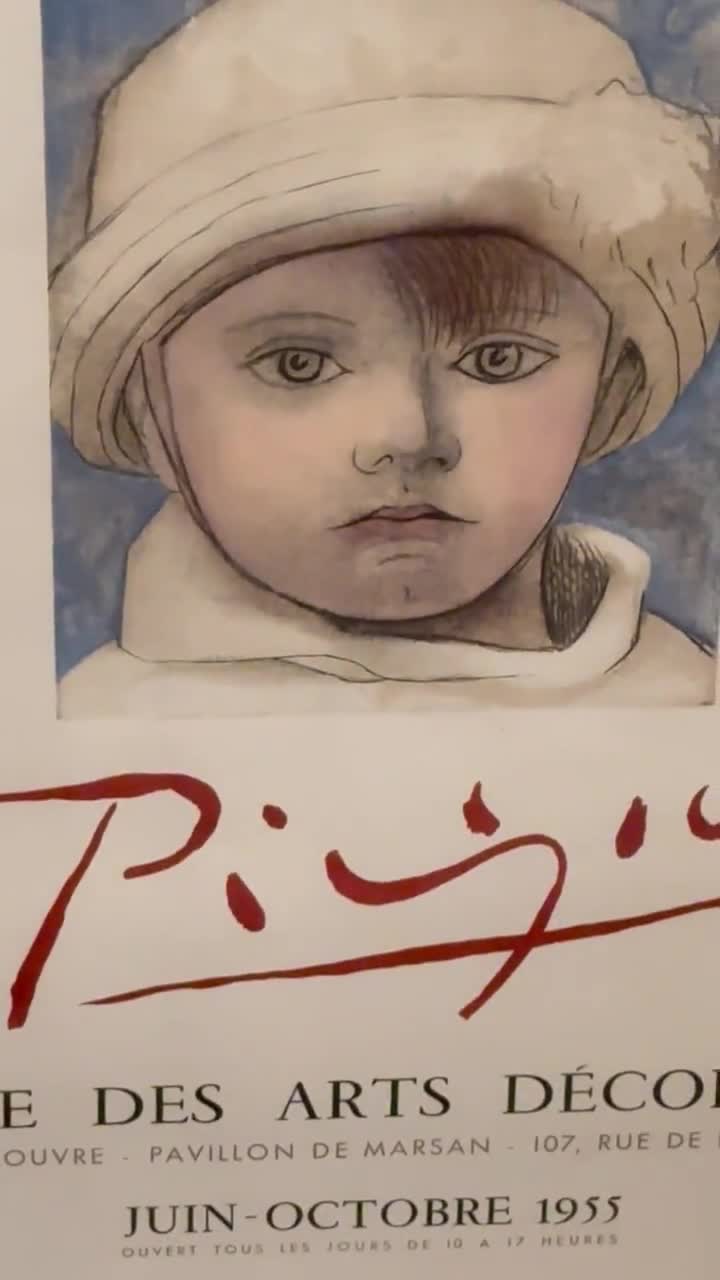 ヴィンテージ ピカソ展ポスター：パウロ・オー・ボネ・ブラン、額装