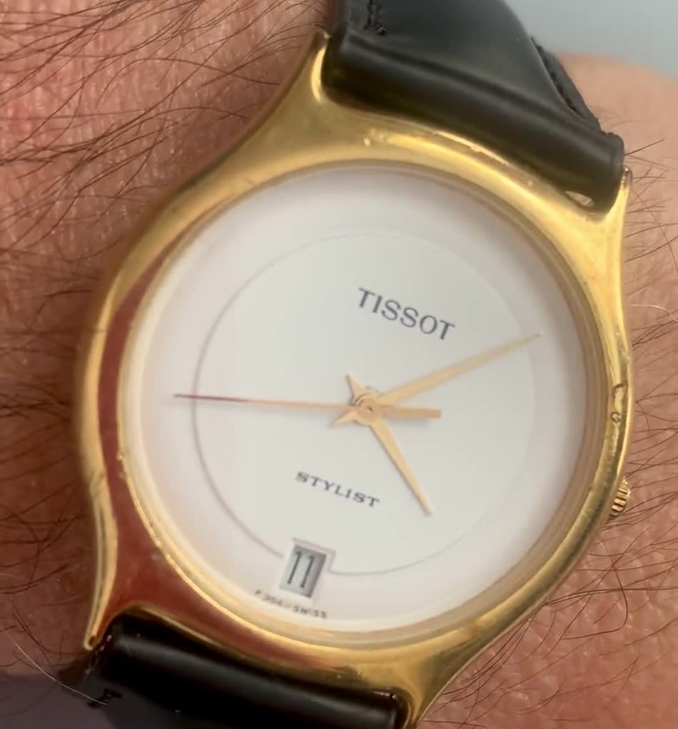 MENS TISSOT Watch STYLIST Swiss Visodate Gold Filled, Minimalist