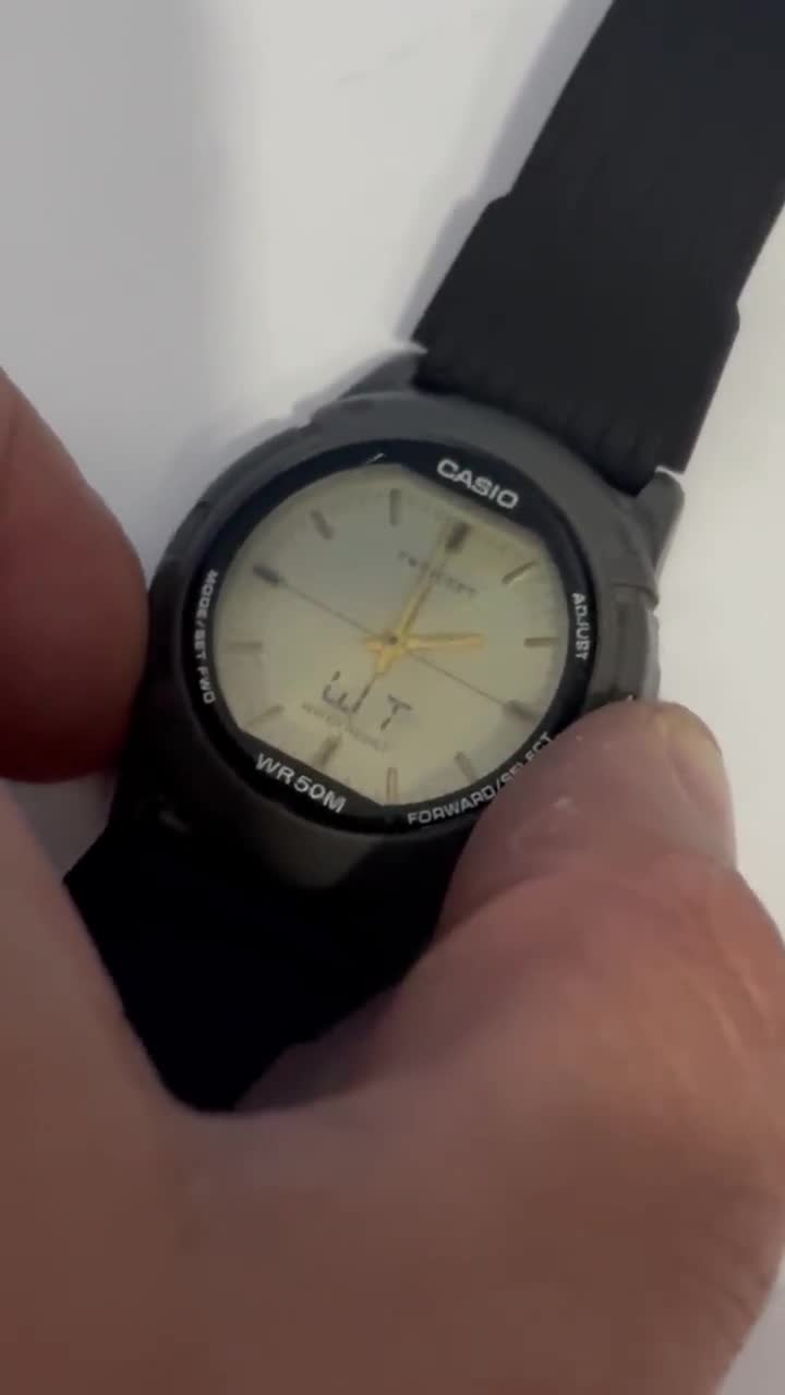 Vintage Watch Casio ABX-20 Twincept Data Bank World Time Ana-digi