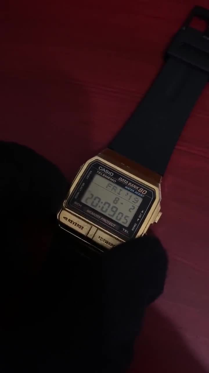 希少なヴィンテージ カシオ - DB-800 ゴールドカラーケース データ