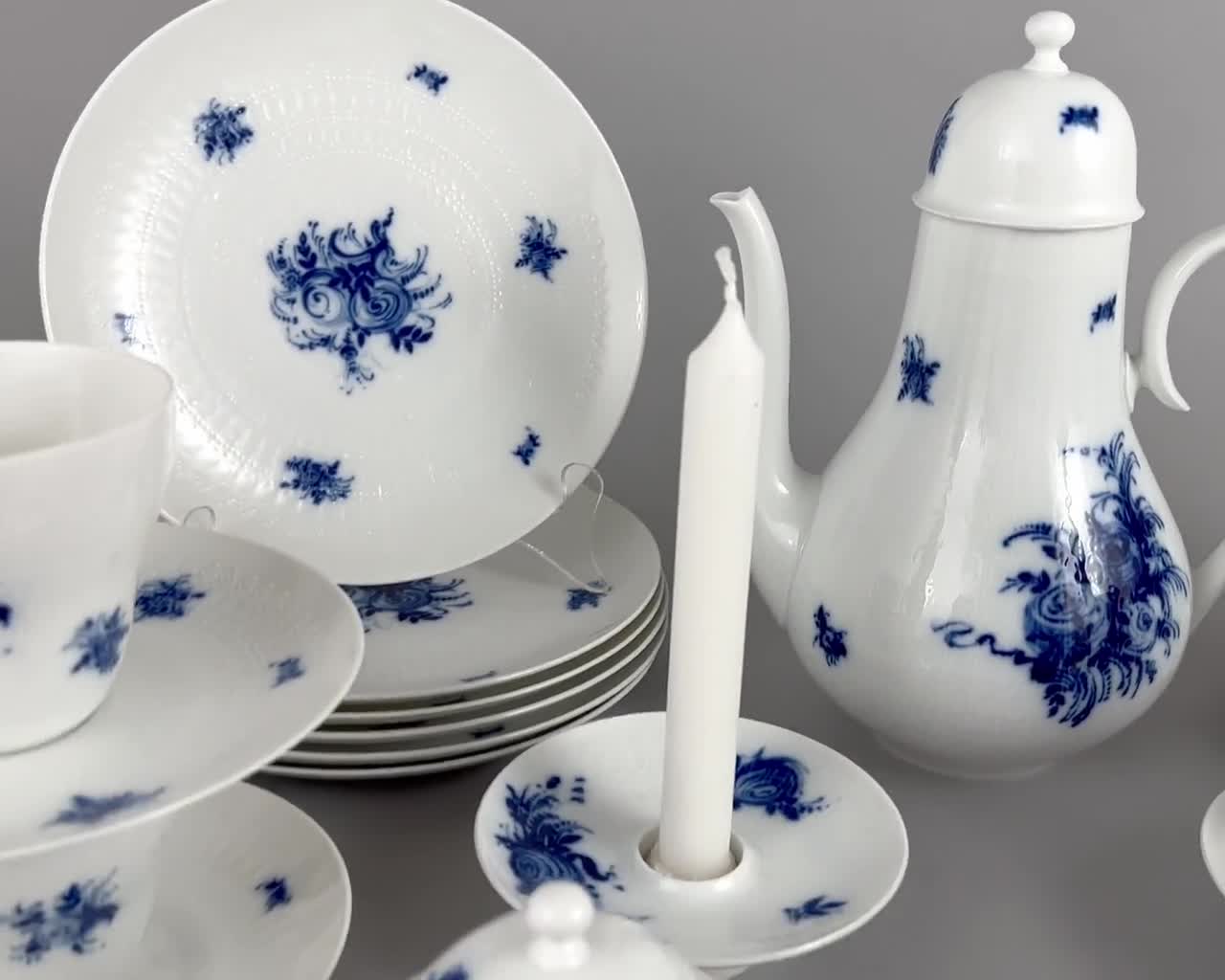 Vintage Björn Wiinblad Rosenthal Tea Set: Studio Linie Blue Floral
