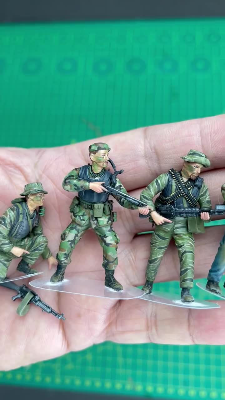 手作り塗装済みアメリカ海軍特殊部隊員フィギュア：ベトナム戦争
