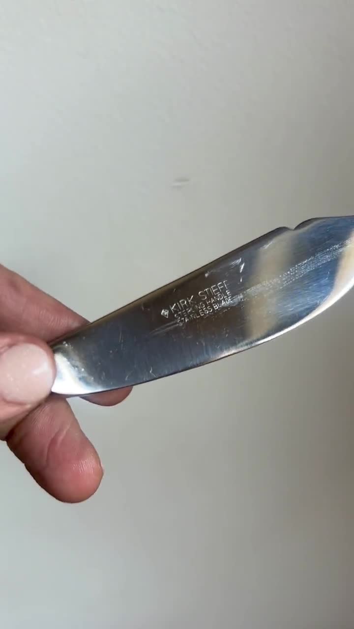 Vintage S Kirk & Son Sterling Silver Butter Knife | Gold Accent - Etsy