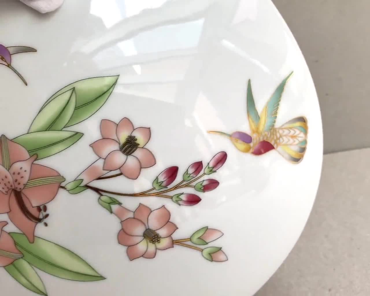 フッチェンロイター　フラワーベース ヴィンテージ フッチェンロイター コリブリ花瓶：ドイツ製磁器製花瓶