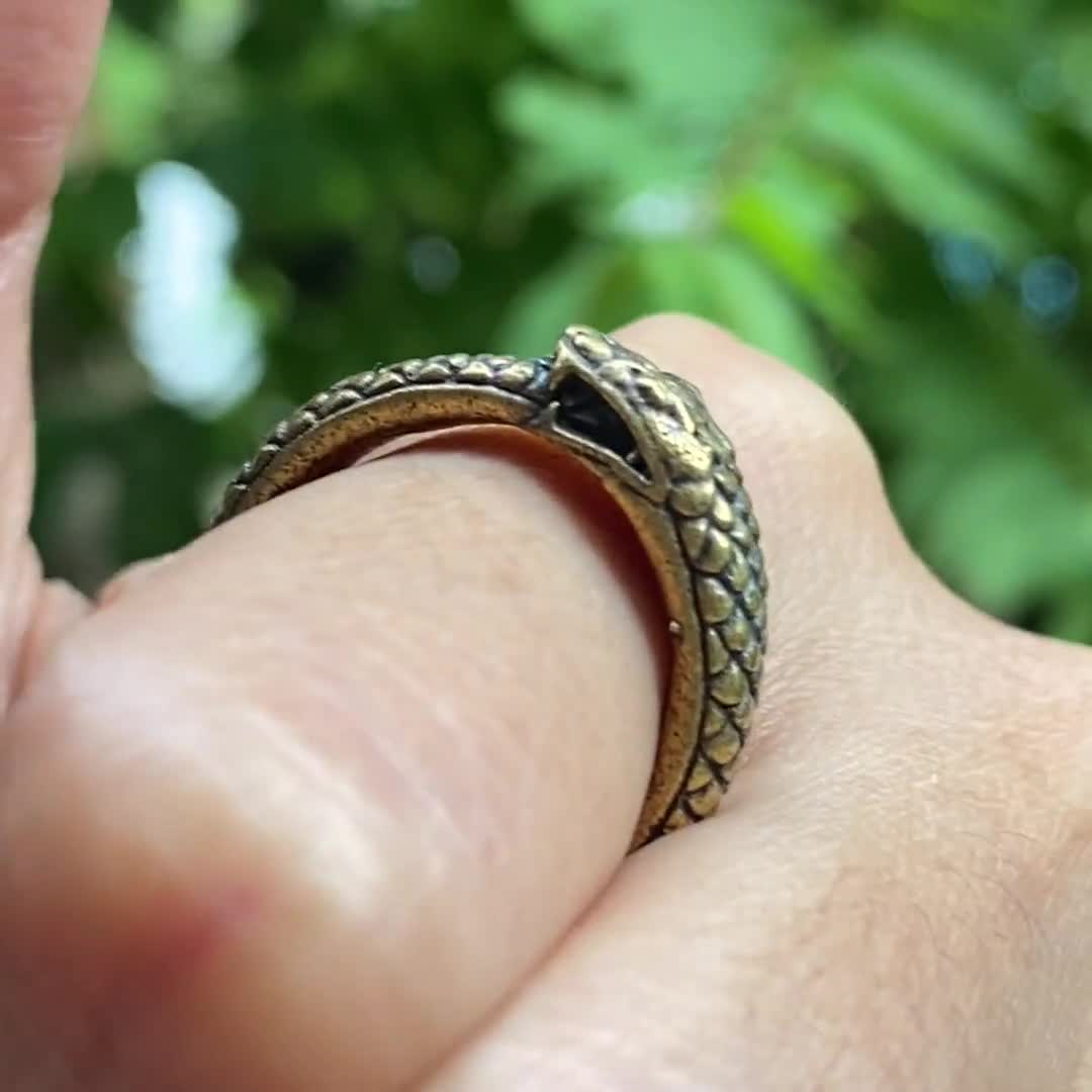 Brass Ouroboros Snake Ring: Eternal Symbol Protection Jewelry - Etsy