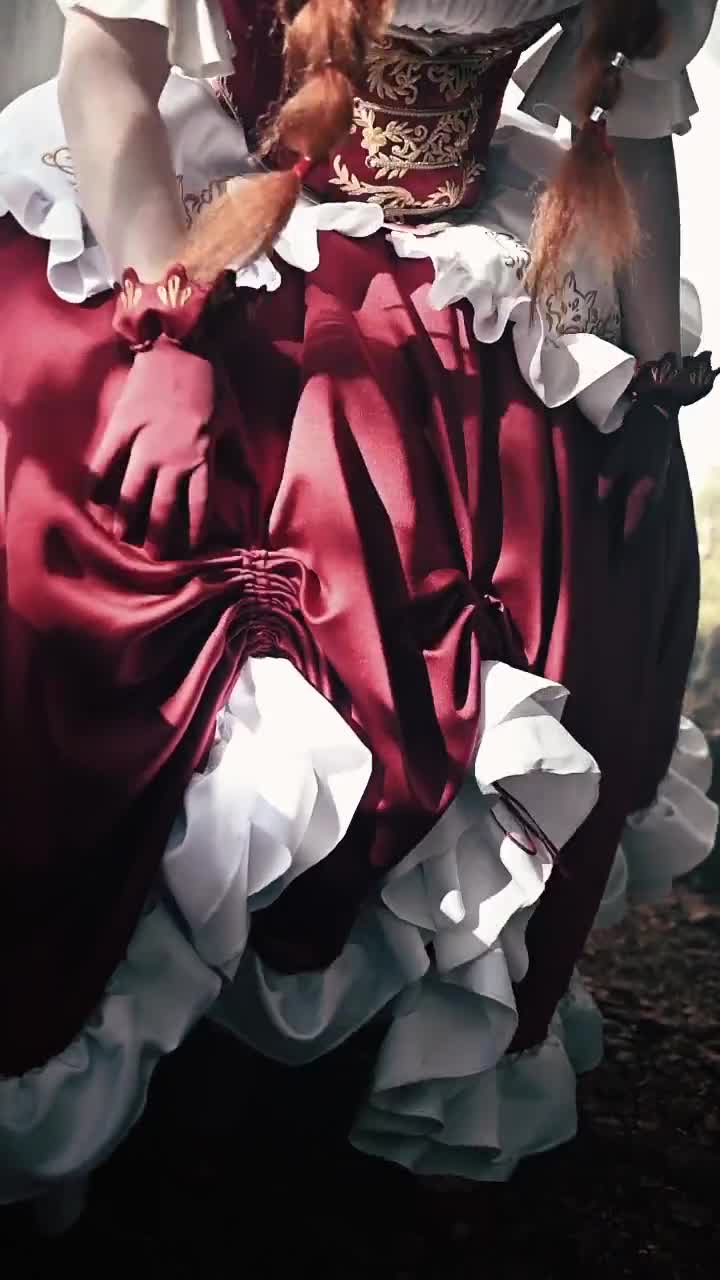 Red Riding Hood, Fantasy Costume, Renfaire Costume, Fantasy Dress, Corset Dress Cosplay Costume by Sunset Dragon