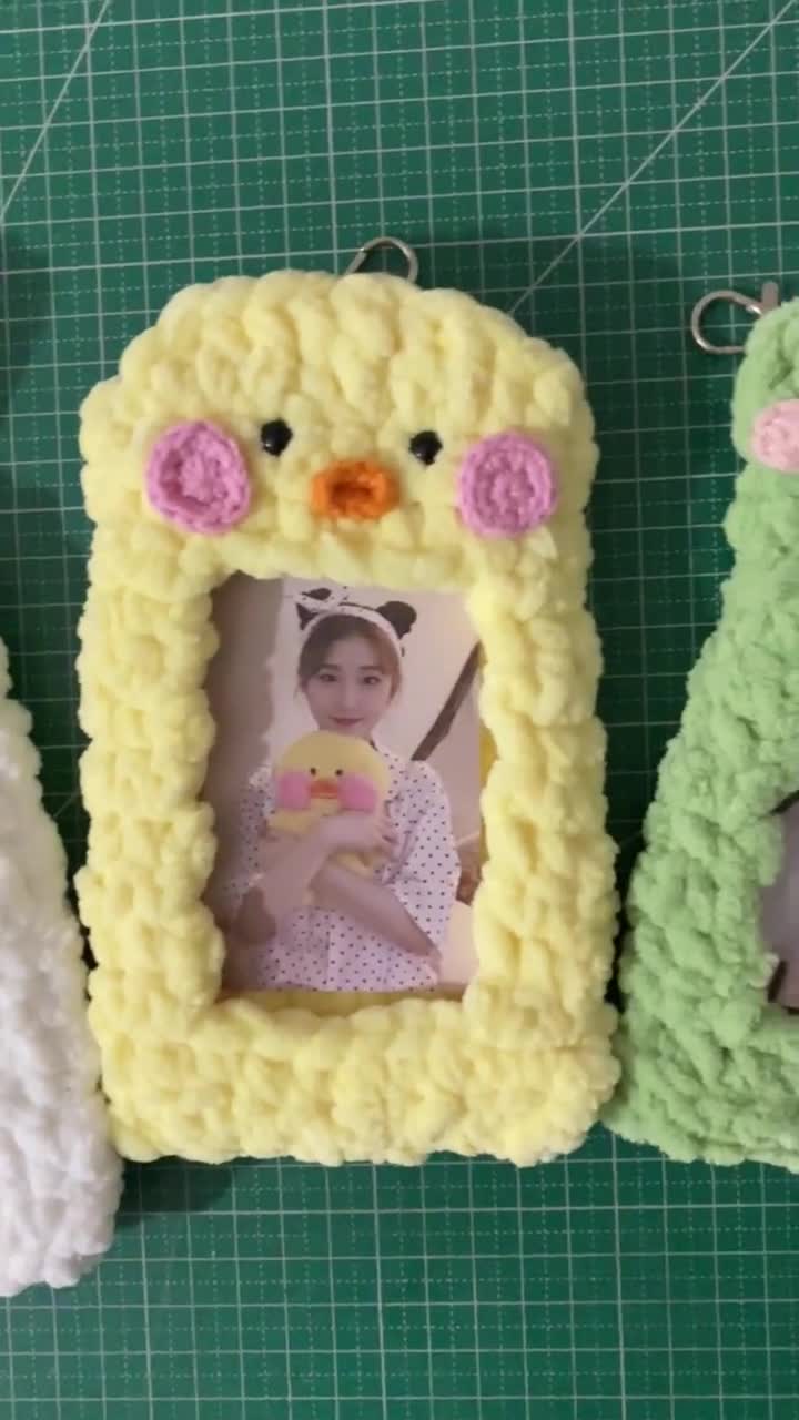 Crochet Kpop Photocard Holder Keychain: Plush Animal, Bunny, Duck