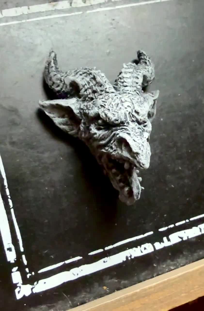 Gargoyle Magnet, Hand Painted Resin Sculpture | Gothic Fantasy