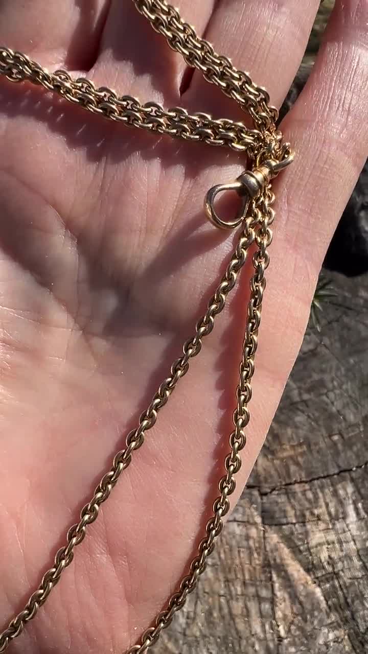 Victorian Chain, Watch Chain, Long Victorian Chain, Ornate Gold
