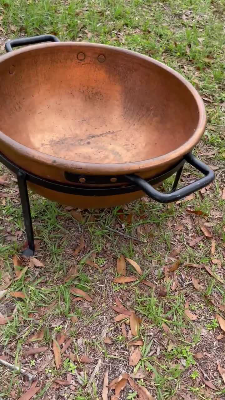 COPPER CANDY KETTLE, Large Copper Cauldron, Apple Butter Kettle