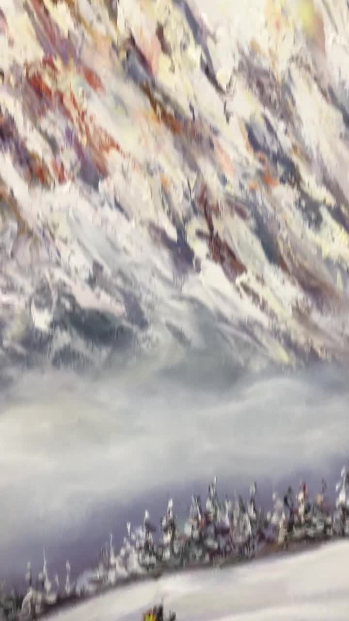 エベレスト山の絵画、ネパールのキャンバスアート、ヒマラヤ山脈の絵画
