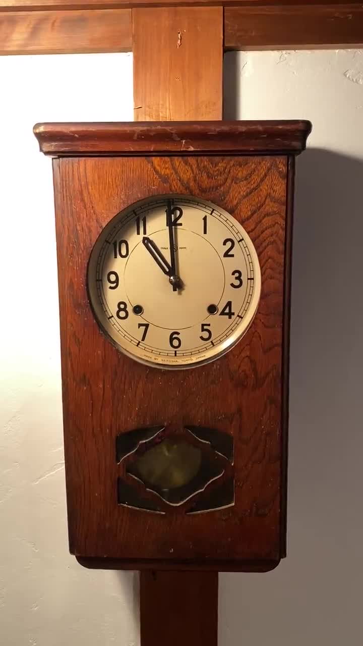 Vintage Seiko Wall Clock – Japanese Pendulum Clock, 1950s, Fully