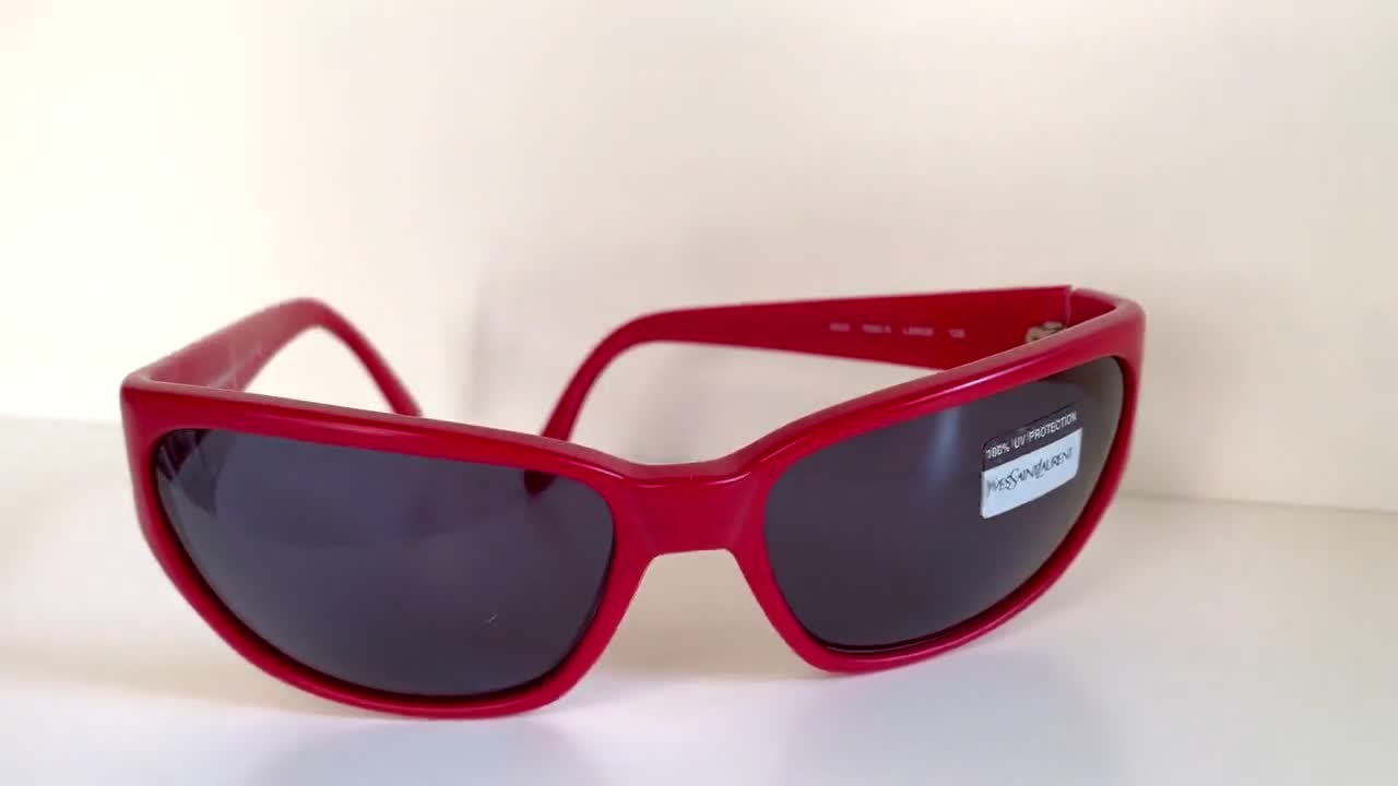 Yves Saint Laurent 00s Sunglasses - 6505 Red Frame YSL Logos - Etsy