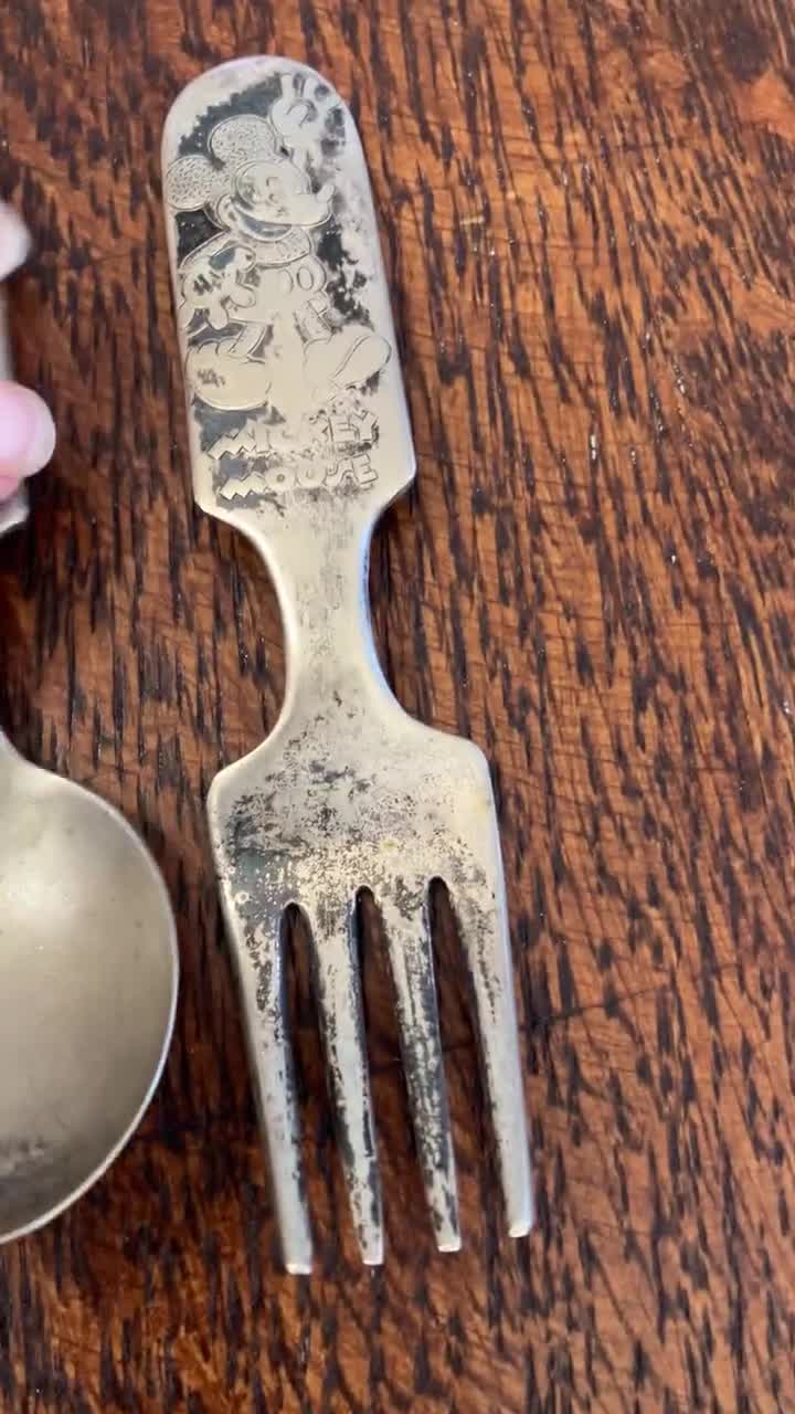 Vintage Minnie & Mickey Mouse Child's Silverware by Fairfield