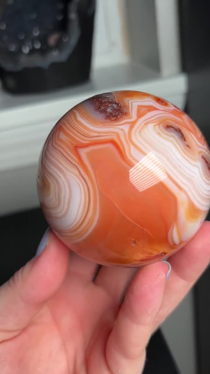 Carnelian Sphere, Polished Carnelian Sphere Crystal, Mineral