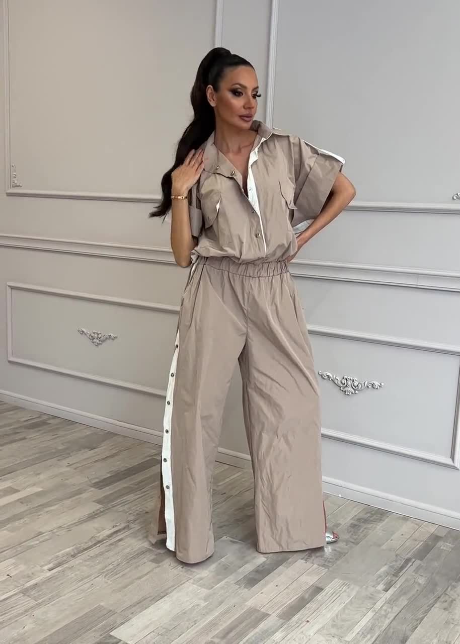 Minimalist Jumpsuit, Transformable Overalls, Summer Outfit Women