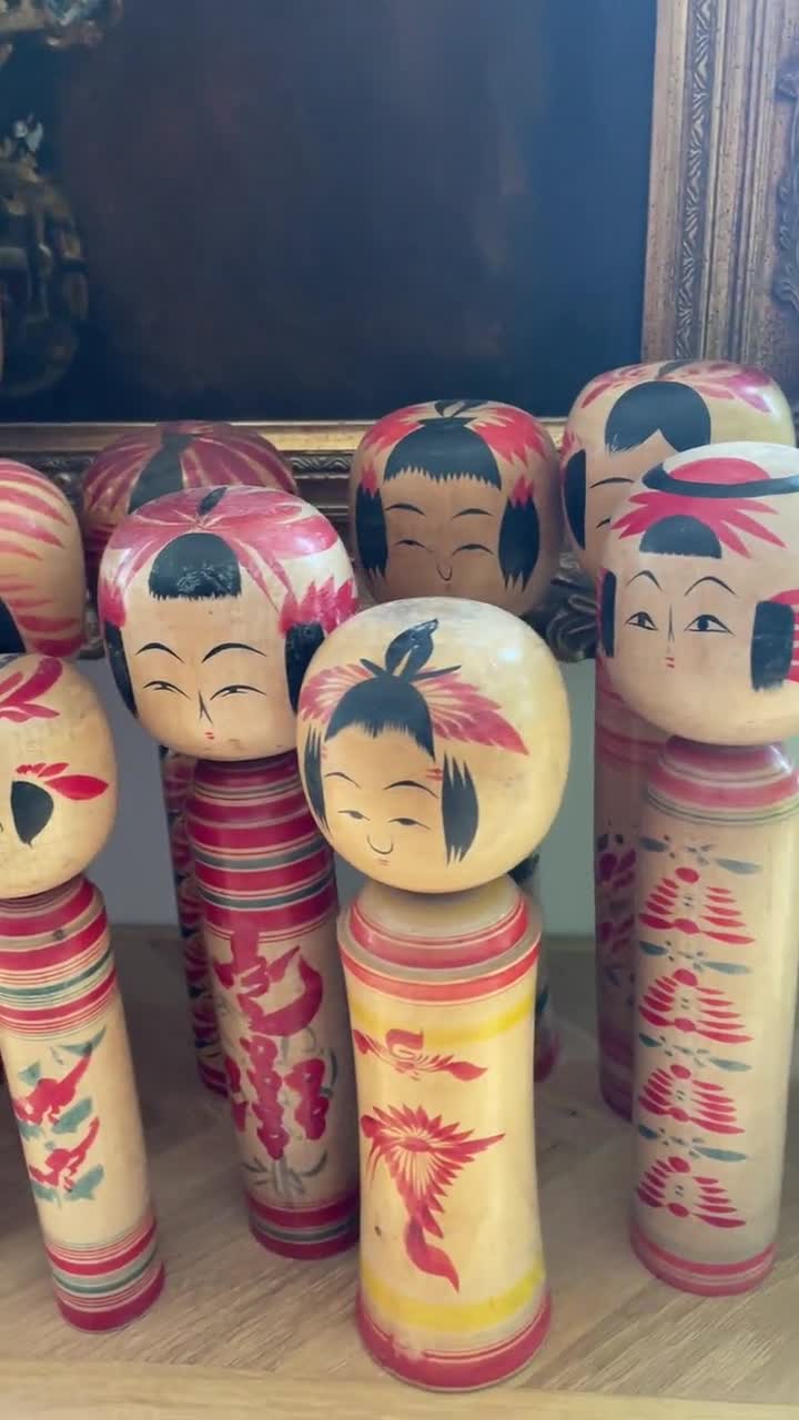 ヴィンテージの日本のこけし人形｜日本の木製こけし人形｜オリジナルの