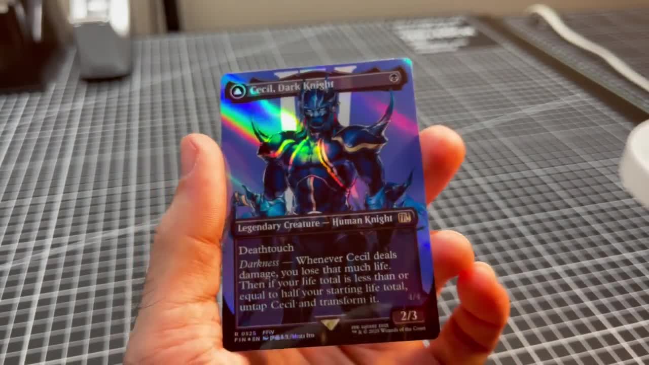 FF X MTG Holo Foil Proxy Card - Cecil, Dark Knight - Diagonal