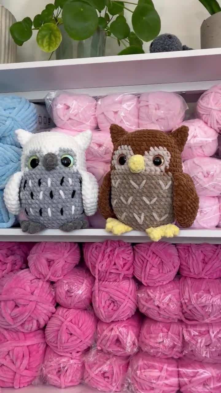 かぎ針編みのフクロウのパターン LOW SEW フクロウ 鳥 ぬいぐるみ 編み