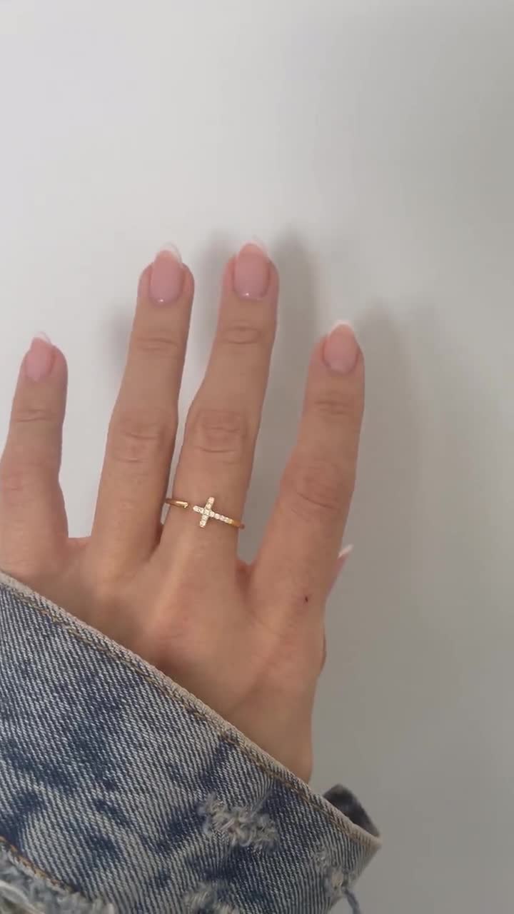 Cross Ring, Sideways Cross Ring, Dainty Cross Ring, Cross Ring